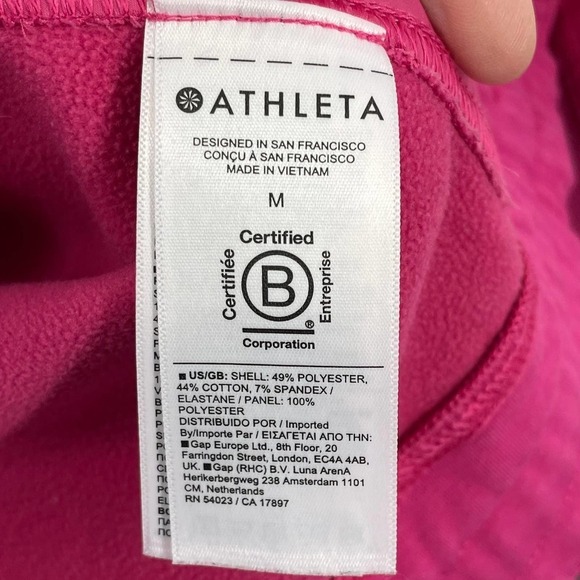 Athleta M Triumph Hybrid Half Zip Sweatshirt Salvia Pink 532520 - Picture 6 of 8